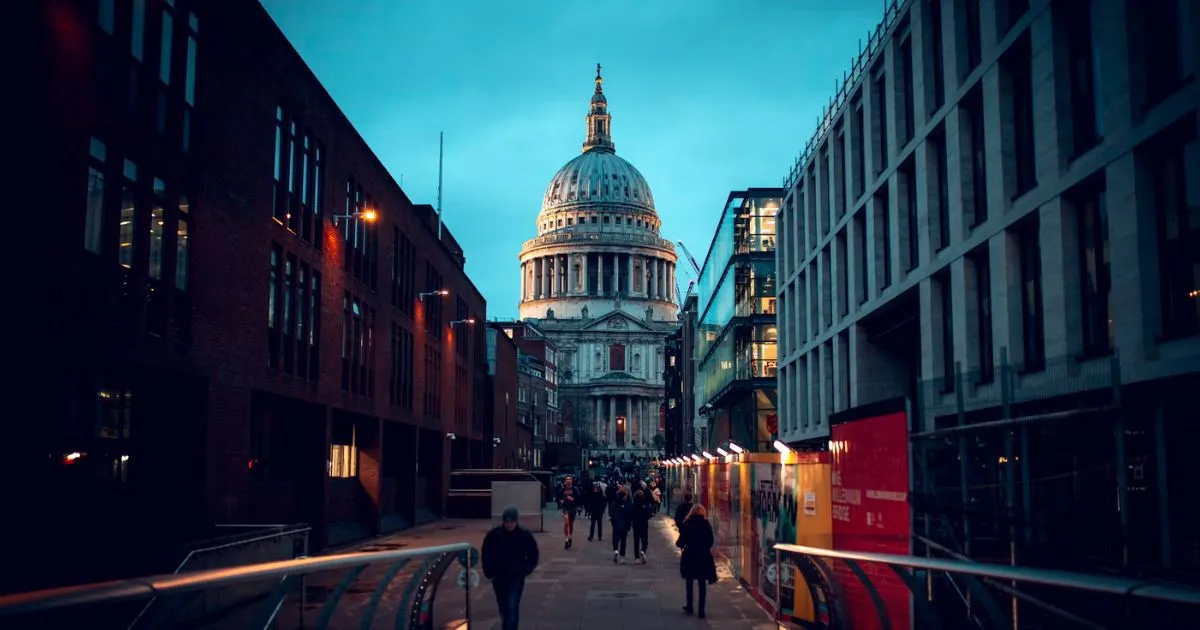 St Paul's Cathedral at dusk, one of the City of London landmarks University of Bath Gold Scholars discover on their Urban Explorer team building day