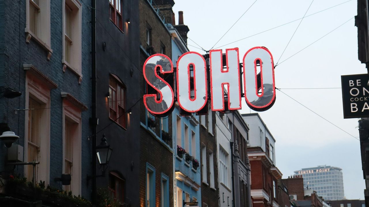 Busy streets and vibrant nightlife in Soho, central London