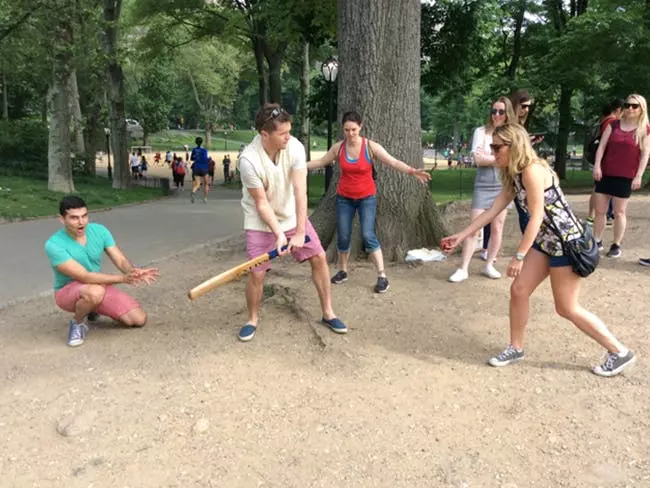St George’s Society team participating outdoor team building activity in New York, USA